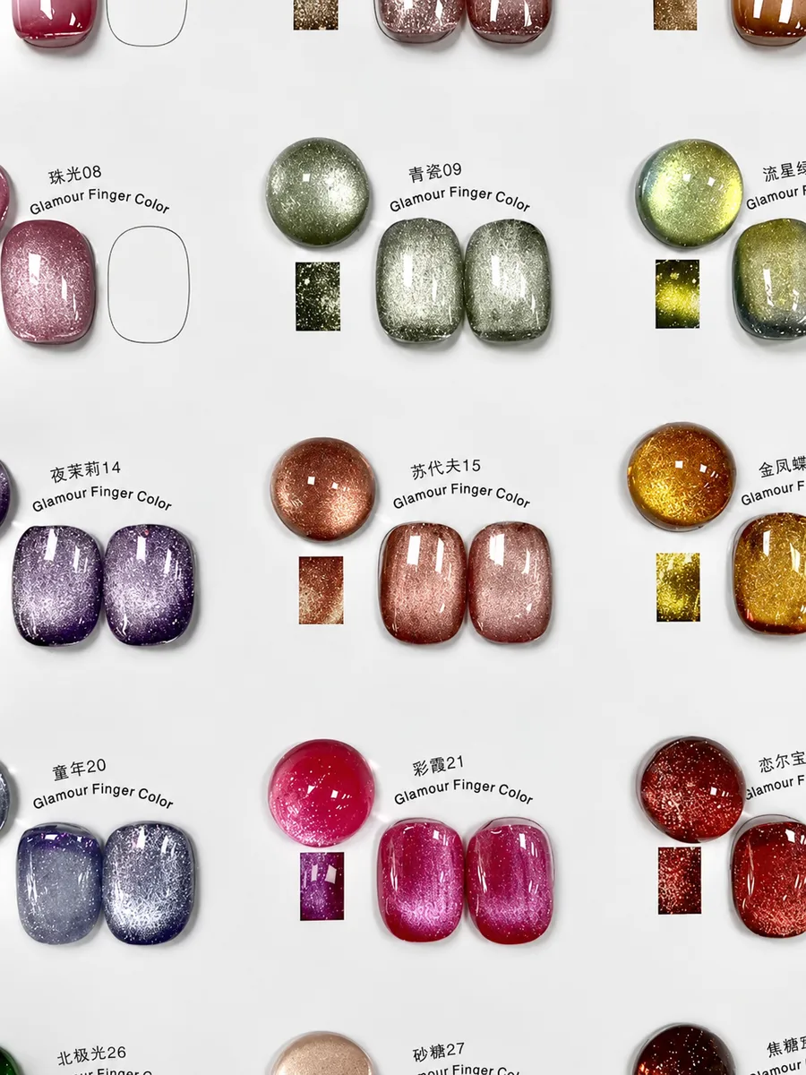 Tina Green Nail gel color chart